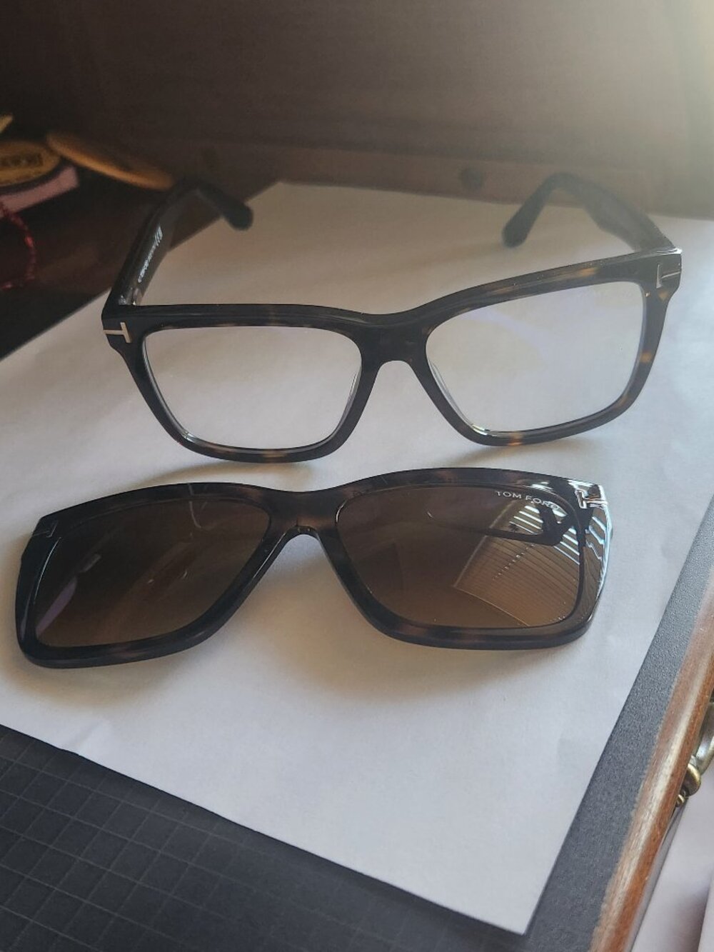 Womens' Tom Ford Magnetic Clip-on Eyeglasses Tortoise TF6069-B 54mm NEW - Picture 7 of 9